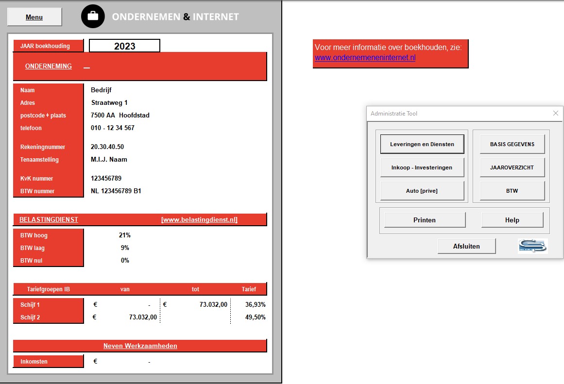 Administratiesoftware in Excel